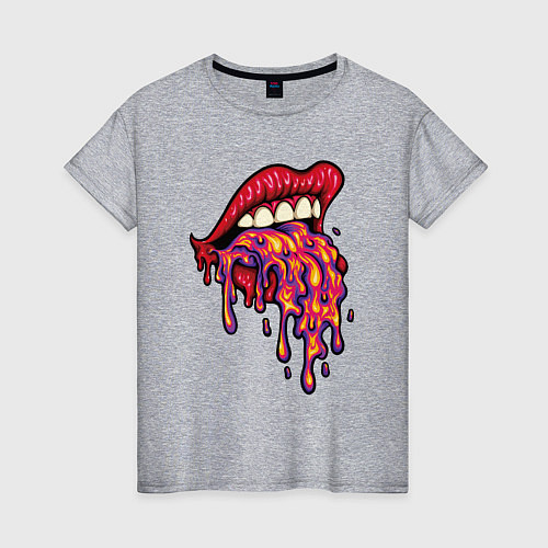 Женская футболка Crazy lips / Меланж – фото 1