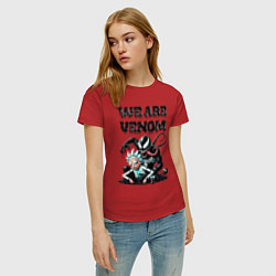 Футболка хлопковая женская Rick and slime - we are Venom, цвет: красный — фото 2