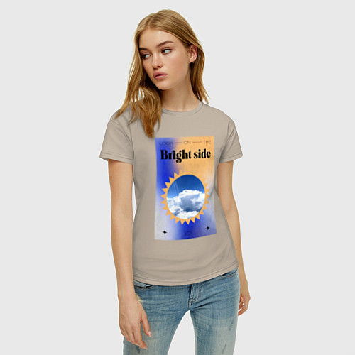 Женская футболка Светлая сторона / Миндальный – фото 3