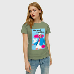 Футболка хлопковая женская Я и мода pop art, цвет: авокадо — фото 2