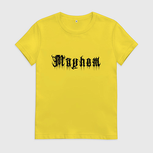 Женская футболка Mayhem - phrase / Желтый – фото 1
