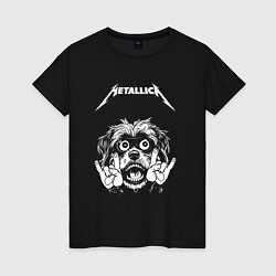 Футболка хлопковая женская Metallica rock dog, цвет: черный