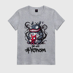 Женская футболка Totoro-Venom and Spider-man