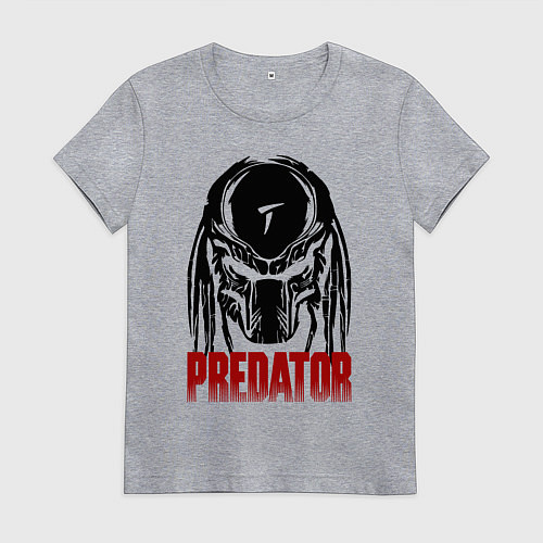 Женская футболка Хищник - шлем / Меланж – фото 1