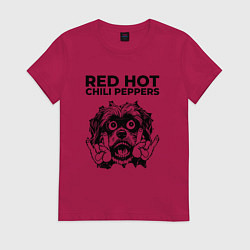 Футболка хлопковая женская Red Hot Chili Peppers - rock dog, цвет: маджента