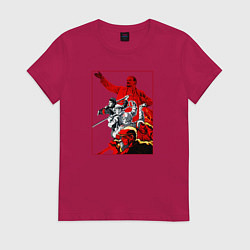 Футболка хлопковая женская Ленин и народ, цвет: маджента