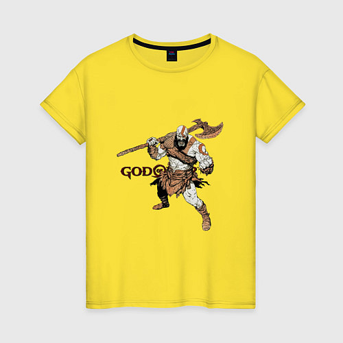 Женская футболка Кратос - God Of War / Желтый – фото 1