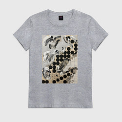 Футболка хлопковая женская Графическая абстракция, цвет: меланж
