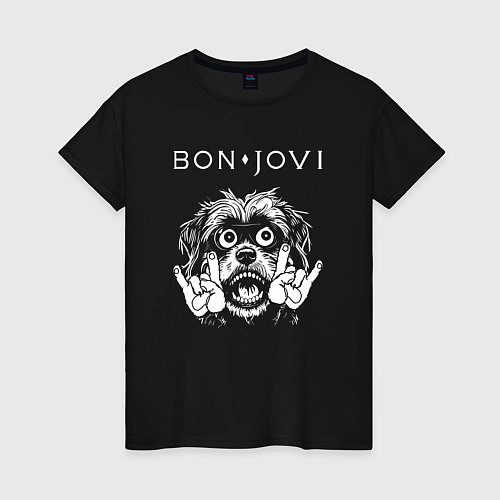 Женская футболка Bon Jovi rock dog / Черный – фото 1