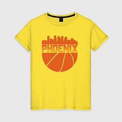 Футболка хлопковая женская Phoenix basketball, цвет: желтый