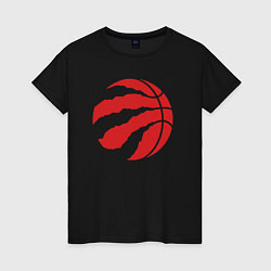 Футболка хлопковая женская Raptors ball, цвет: черный