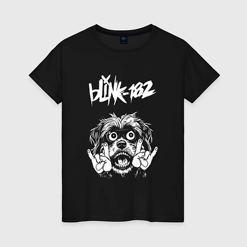 Женская футболка Blink 182 rock dog / Черный – фото 1