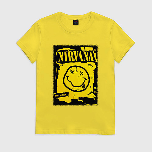 Женская футболка Нирвана логотип смайл / Желтый – фото 1