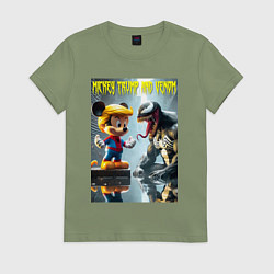 Женская футболка Mickey Trump and Venom - ai art fantasy