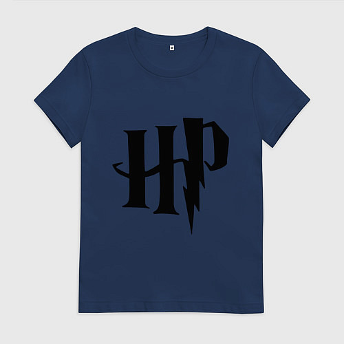 Женская футболка Гарри Поттер - логотип / Тёмно-синий – фото 1