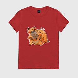 Женская футболка Влюбленная капибара
