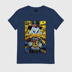 Женская футболка Утиные истории - Скрудж биткоин