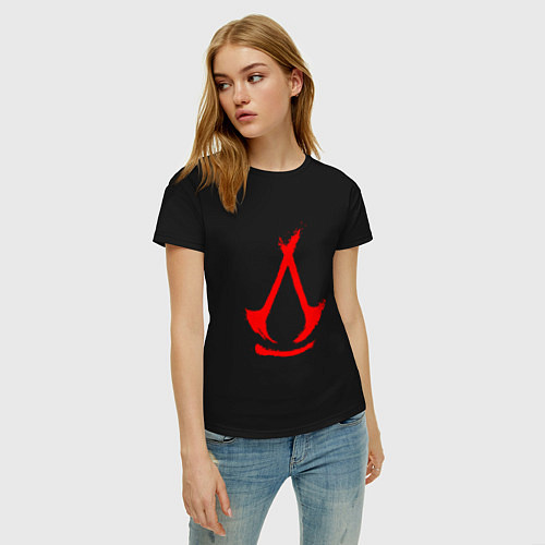 Женская футболка Assassins creed - shadows logotype / Черный – фото 3