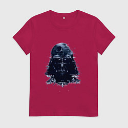 Футболка хлопковая женская Дарт вейдер мазайка, цвет: маджента
