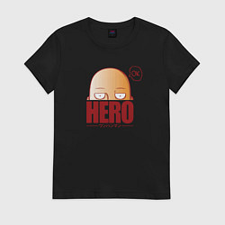 Футболка хлопковая женская Ванпанч герой hero, цвет: черный