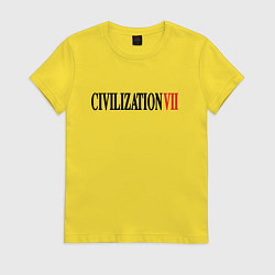 Футболка хлопковая женская Civilization VII, цвет: желтый