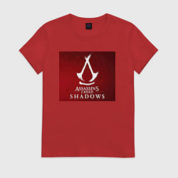 Футболка хлопковая женская Assassins creed shadows, цвет: красный