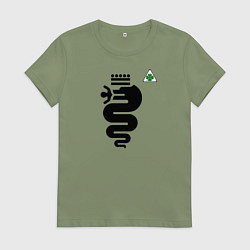 Футболка хлопковая женская Quadrifoglio, цвет: авокадо