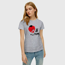 Футболка хлопковая женская Je taime, цвет: меланж — фото 2