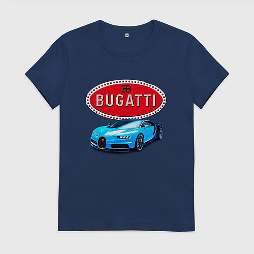 Женская футболка Bugatti - motorsport / Тёмно-синий – фото 1