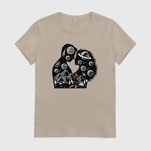 Женская футболка Природная космическая любовь / Миндальный – фото 1