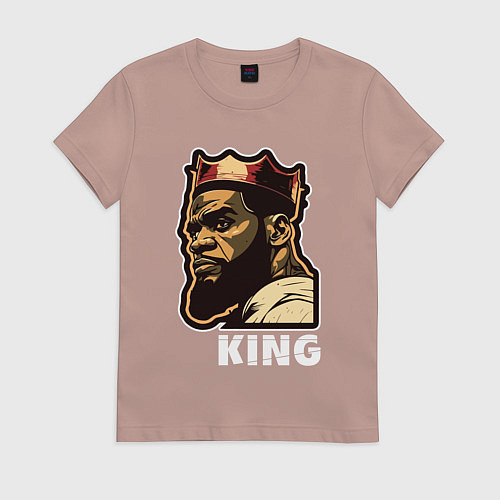 Женская футболка Король Леброн Джеймс / Пыльно-розовый – фото 1