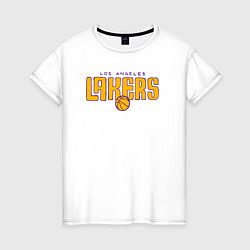 Футболка хлопковая женская Team Los Angeles Lakers, цвет: белый