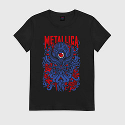 Футболка хлопковая женская Metallica: octopus, цвет: черный
