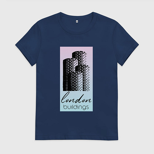 Женская футболка Строения Лондона / Тёмно-синий – фото 1