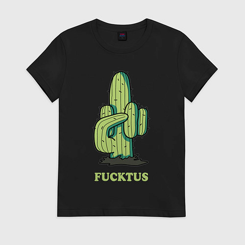 Женская футболка Cactus - fucktus / Черный – фото 1