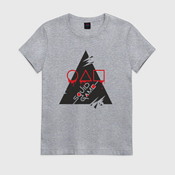 Футболка хлопковая женская Поиграем в кальмара, цвет: меланж