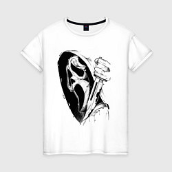 Футболка хлопковая женская Крик - Гоуст фейс, цвет: белый