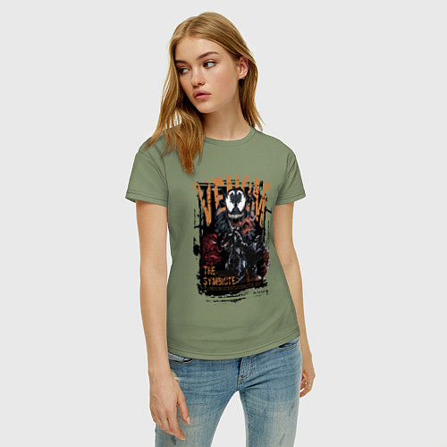 Женская футболка Веном черный симбиот / Авокадо – фото 3