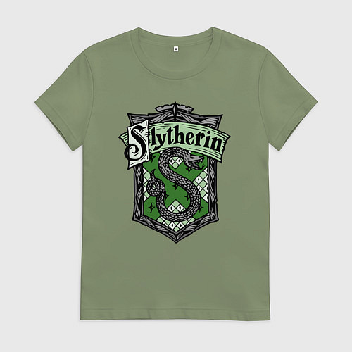 Женская футболка Slytherin emblem / Авокадо – фото 1