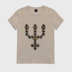 Женская футболка Astrological symbol planet neptune metal antique