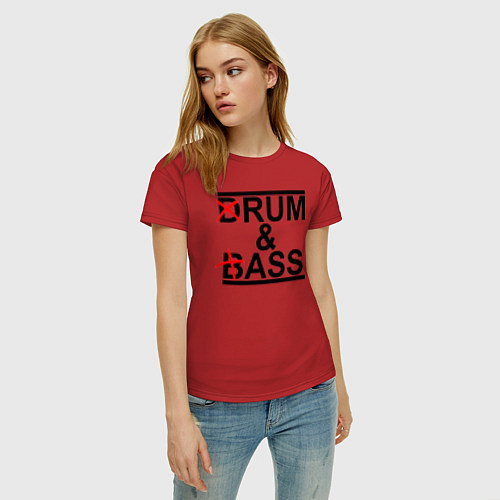 Женская футболка Drum and bass color / Красный – фото 3