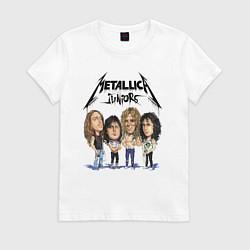 Футболка хлопковая женская Metallica juniors - cartoon, цвет: белый