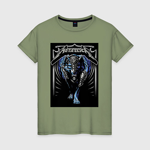 Женская футболка Metallica thrash metal style - wolf / Авокадо – фото 1
