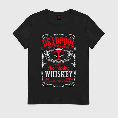 Женская футболка Deadpool whiskey / Черный – фото 1