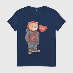 Женская футболка Влюбленный мишка