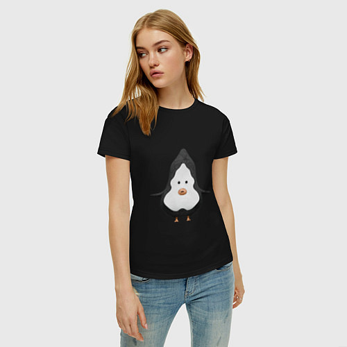 Женская футболка Cartoon penguin character / Черный – фото 3