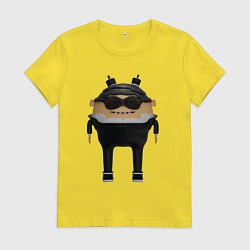 Женская футболка Cartoon agent female in black suit