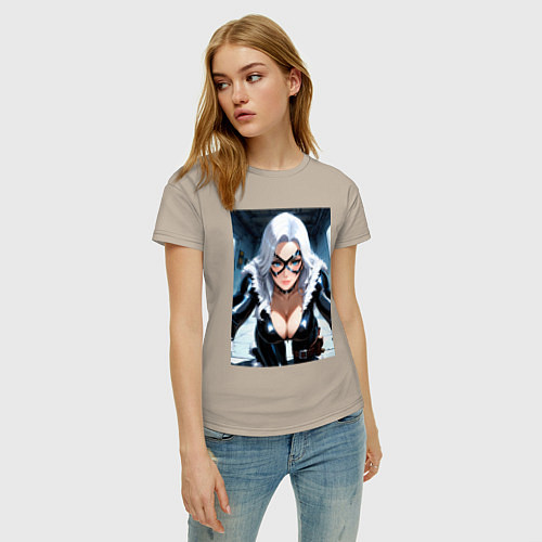 Женская футболка Черная кошка Фелиция Харди / Миндальный – фото 3