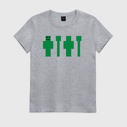 Футболка хлопковая женская Скин Майнкрафт, цвет: меланж
