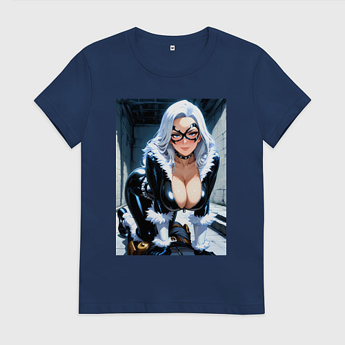 Женская футболка Черная кошка Фелиция Харди / Тёмно-синий – фото 1